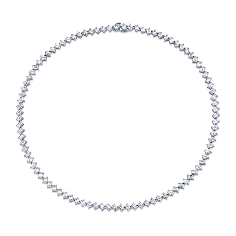 Norman Silverman 18.13 Carat Diamond Emerald Cut Necklace