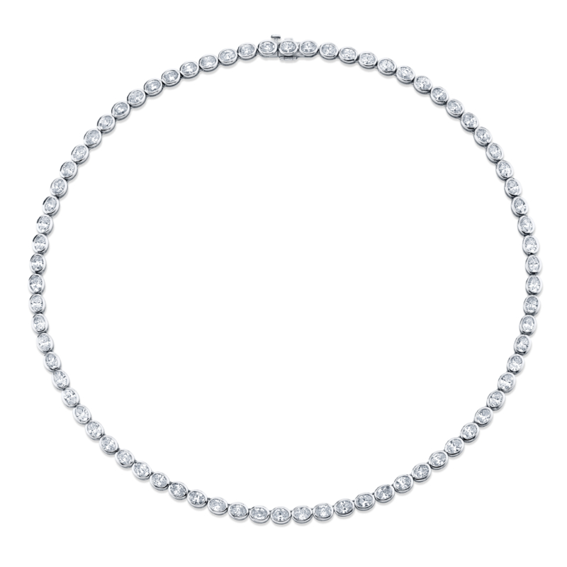 Norman Silverman Oval Cut Diamond Necklace