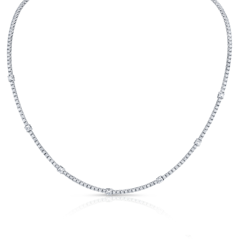 Norman Silverman 4.44 Carat Round Cut Diamond Necklace