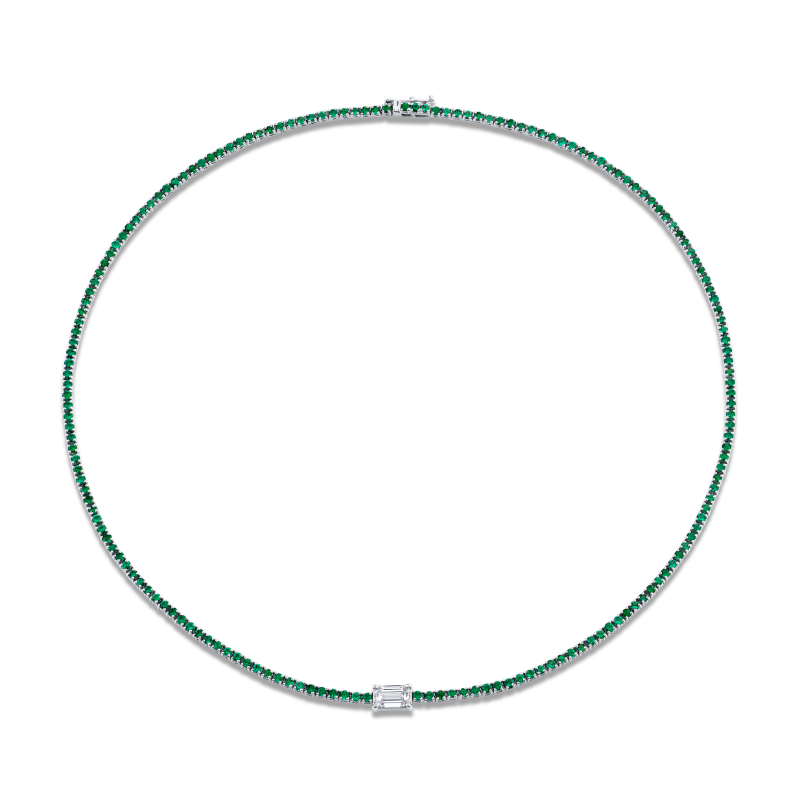 Norman Silverman 5.8 Carat Diamond Accent Straight Line Necklace