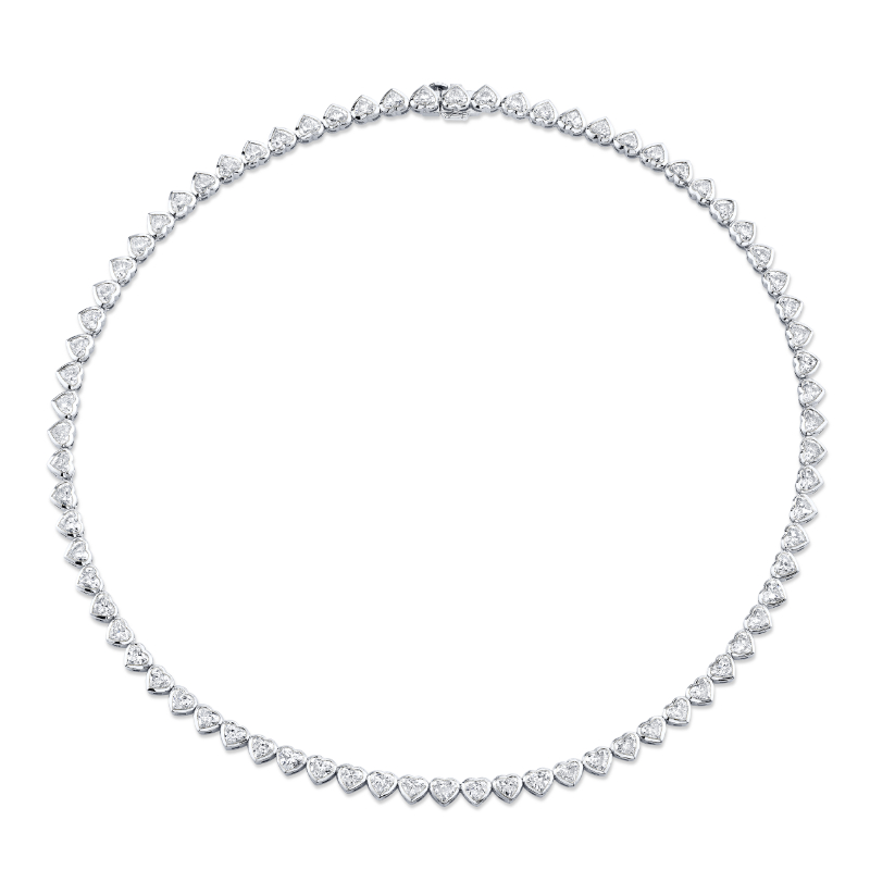 Norman Silverman 17.90 Carat 18K Yellow Gold Bezel Straight Line Necklace