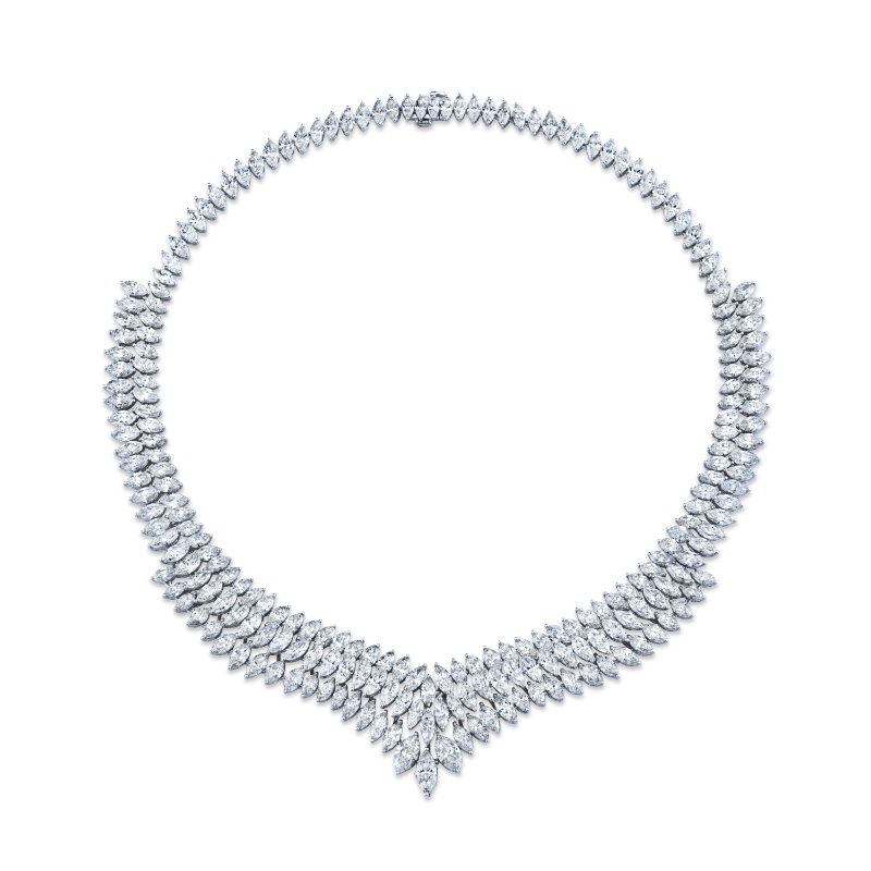Norman Silverman Marquise Shape Diamonds Necklace