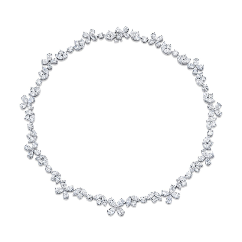 Norman Silverman Floral Diamond Necklace