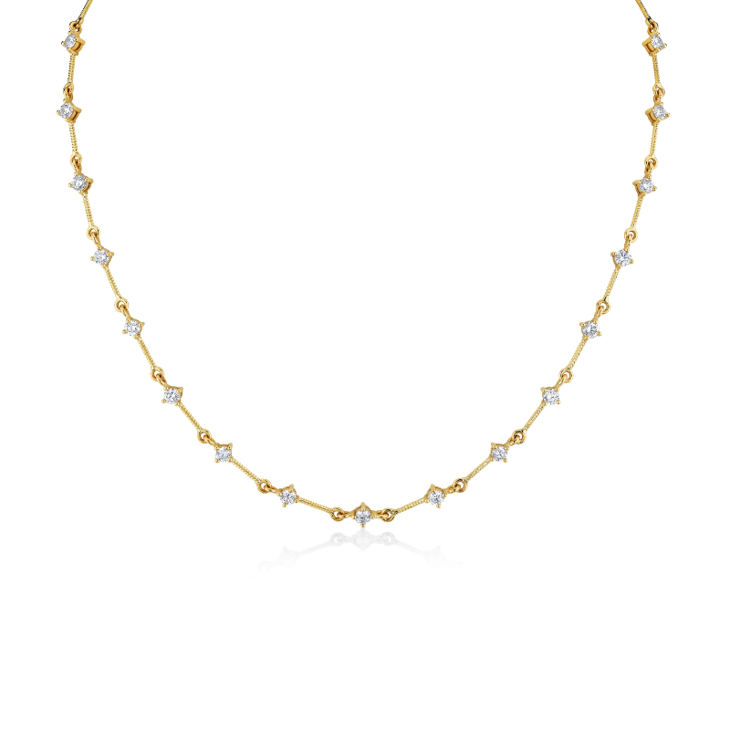 Norman Silverman Handmade Twist Chain Diamond Necklace