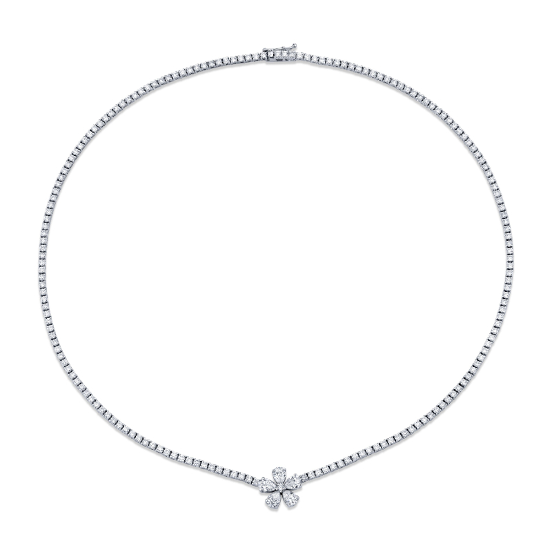 Norman Silverman Flower Diamond Necklace