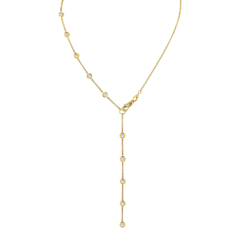 Norman Silverman Diamond Lariat Necklace With Round Brilliants