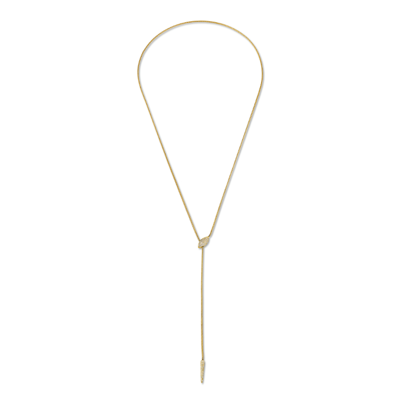 Norman Silverman Diamond Pave Lariat With Franco Chain