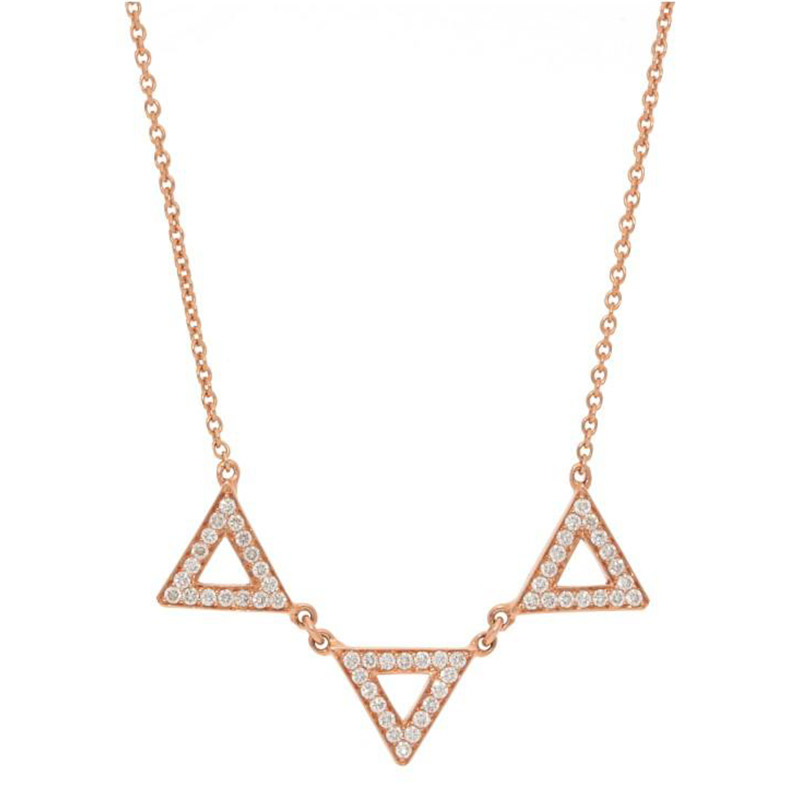 Deutsch Signature Three Open Pave Diamond Triangle Necklace