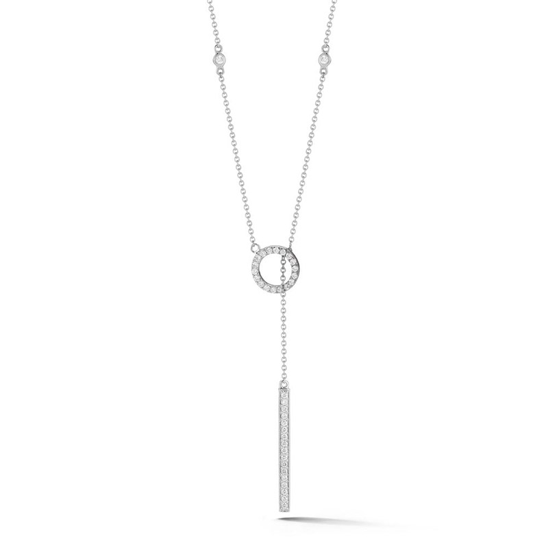 Deutsch Signature Open Pave Diamond Lariat Necklace