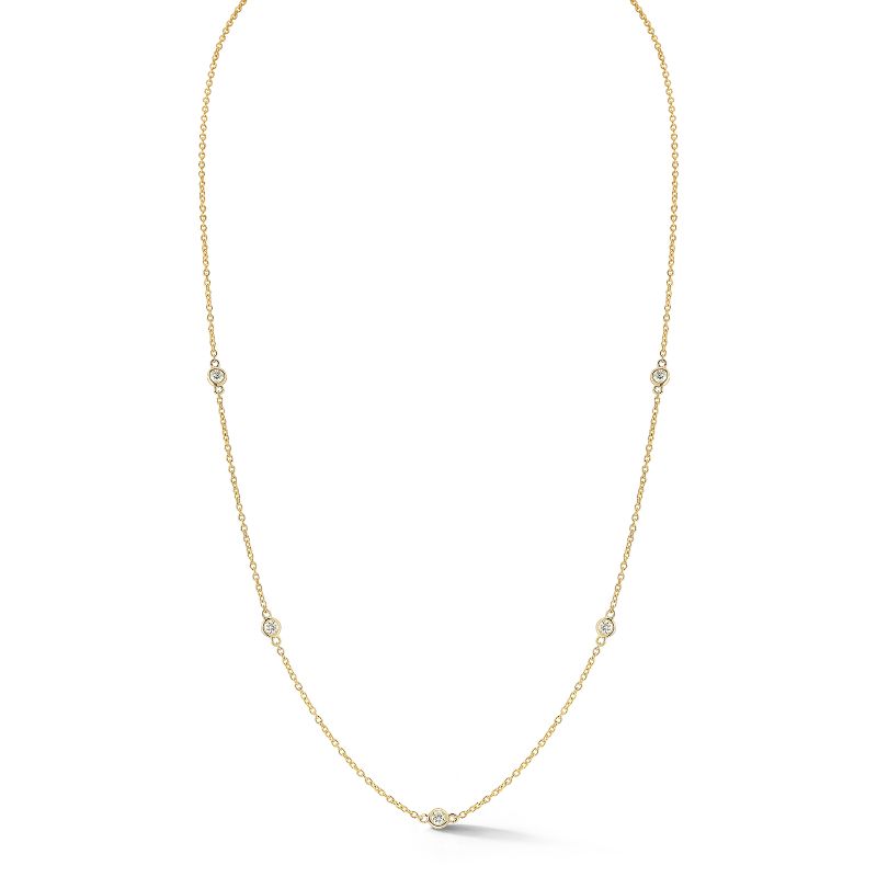 Deutsch Signature 5 Station Plain Bezel Diamond By the Yard Necklaces