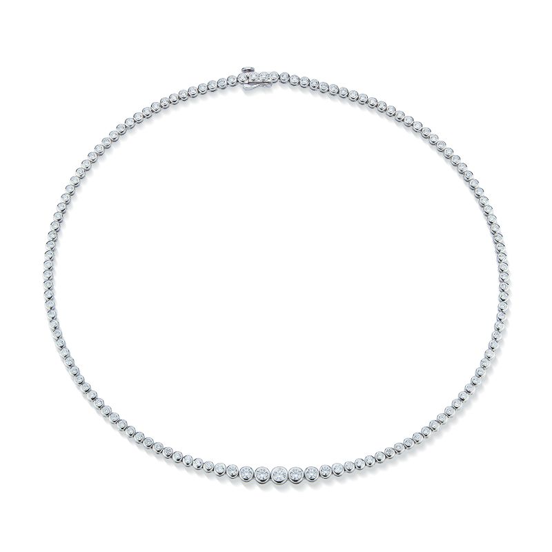 Deutsch Signature Graduating Diamond Bezel Tennis Necklace