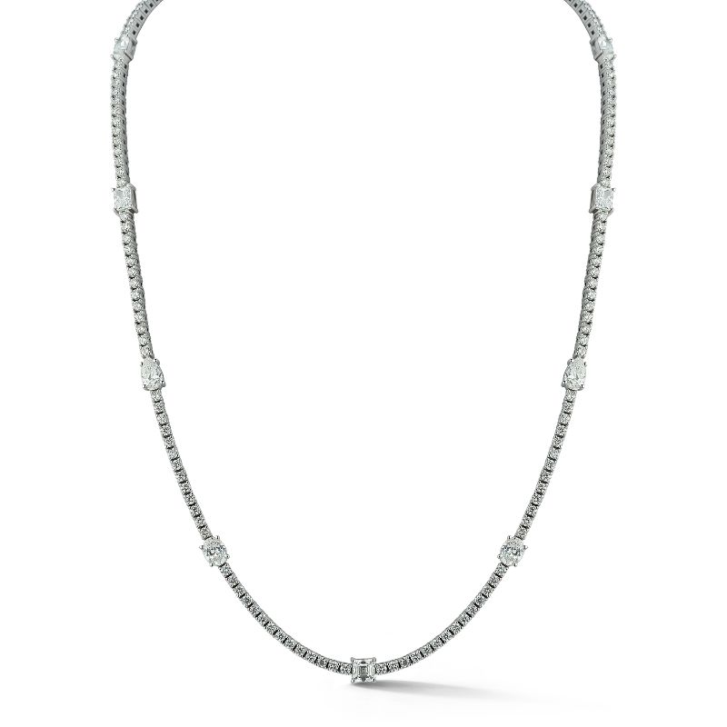 Deutsch Signature Alternating Multi Shape Tennis Necklace