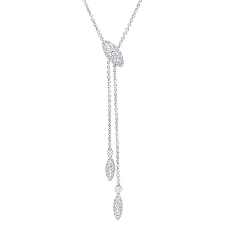 Deutsch Signature Pave Diamond Marquise Shape Dangle Necklace