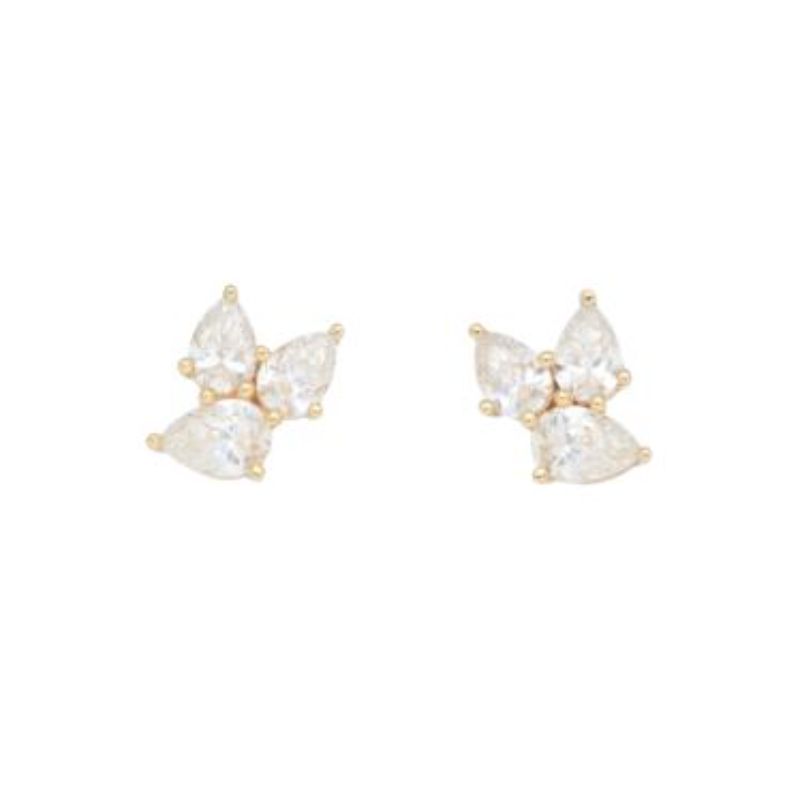 Deutsch Signature Pear Cluster Diamond Earrings