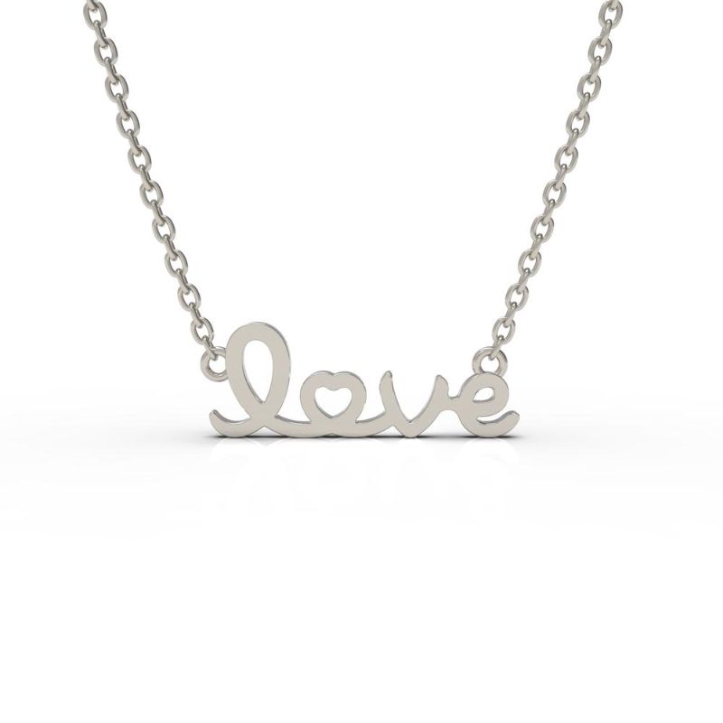 Deutsch Signature SCRIPT STERLING SILVER LOVE PENDANT NECKLACE