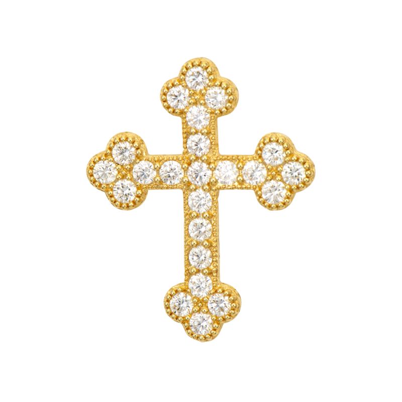 Jude Frances Yellow Gold Diamond Cross Pendant