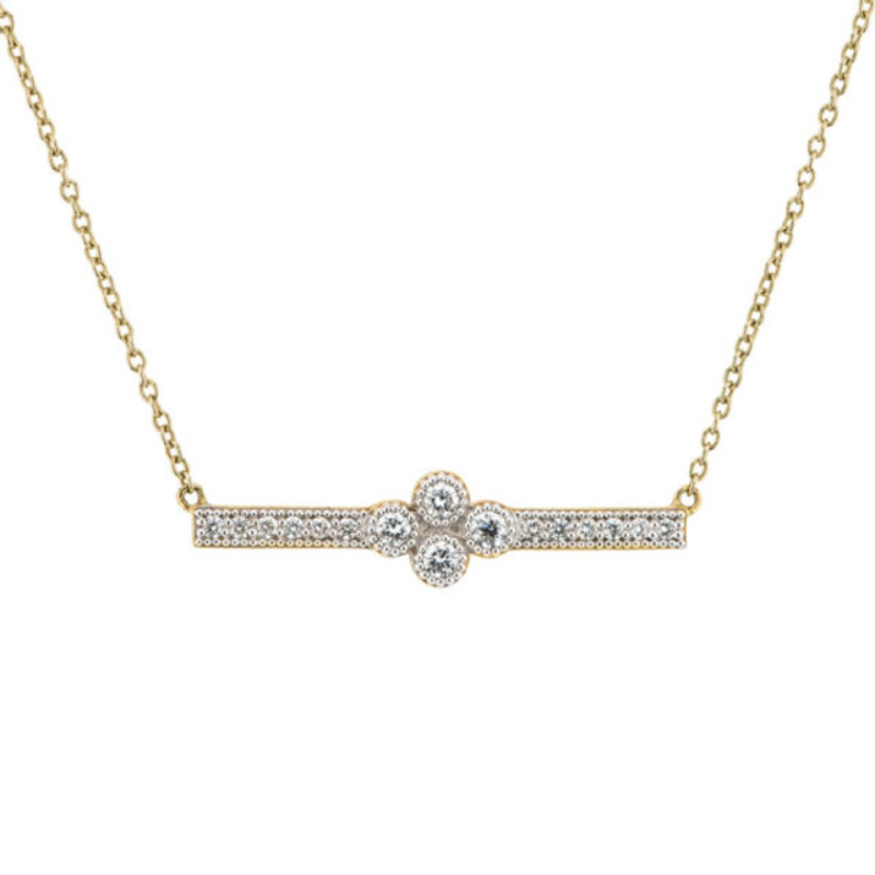 Jude Frances Provence Diamond Bar Necklace