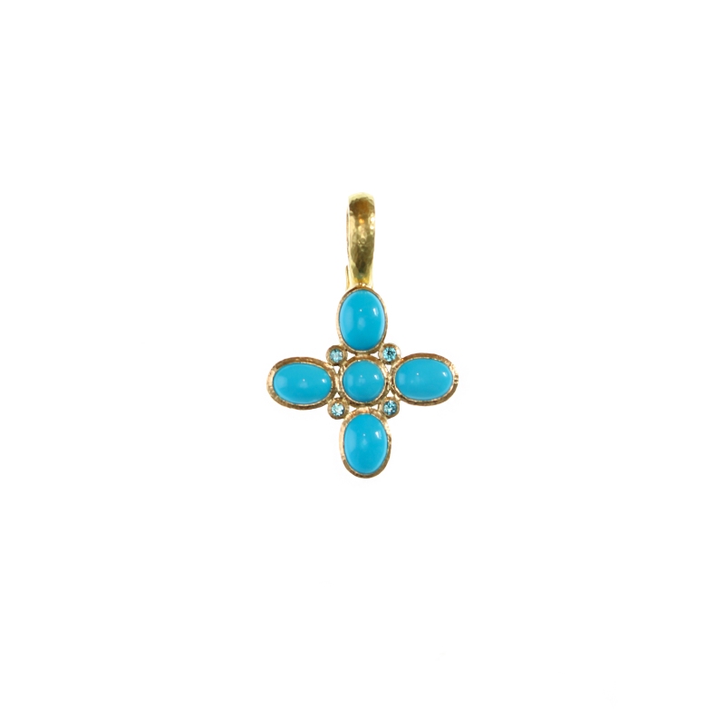 Sleeping Beauty Turquoise 'Clover' Pendant