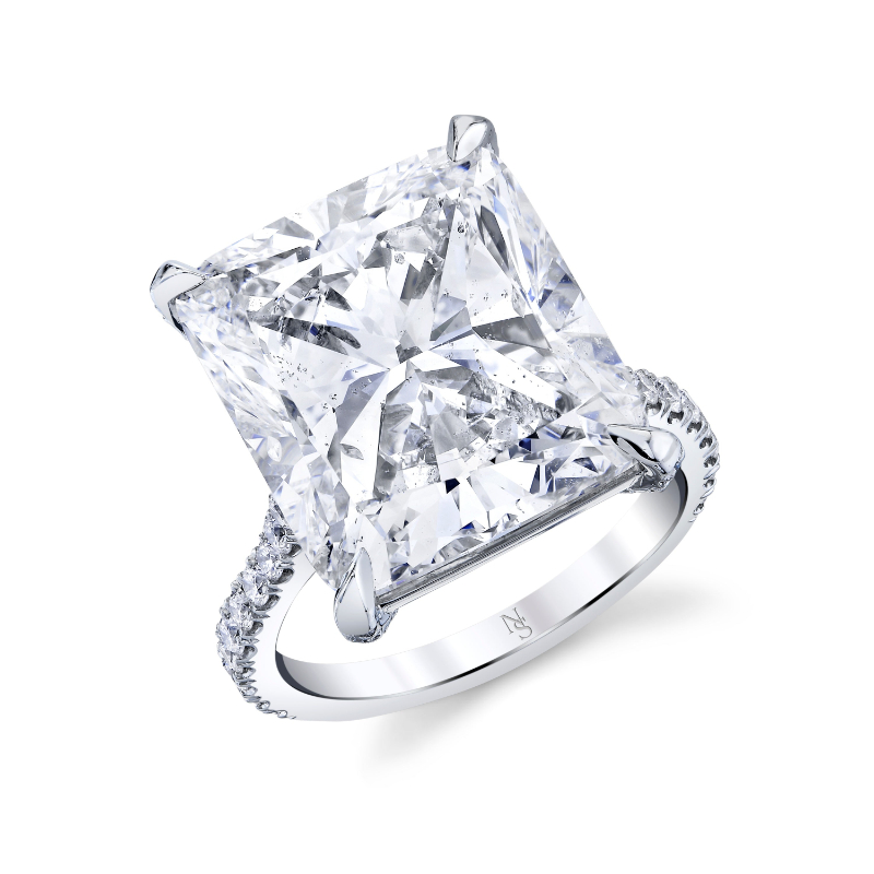 Norman Silverman 15.13 Carat Radiant Cut Diamond Ring