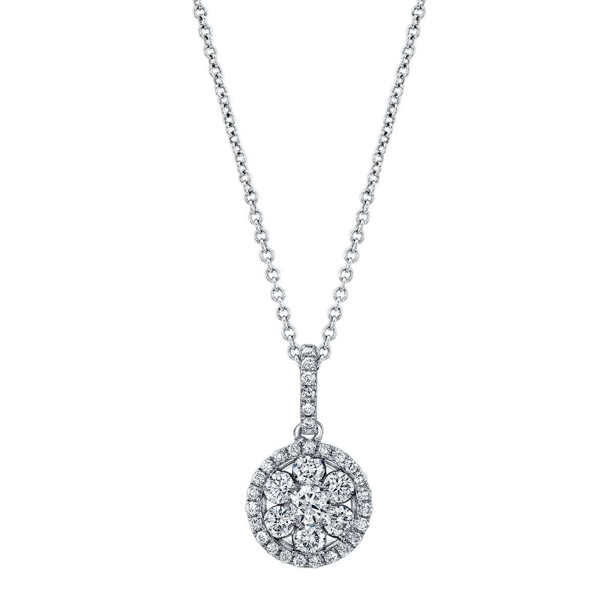 Norman Silverman Round Diamond Cluster Pendant