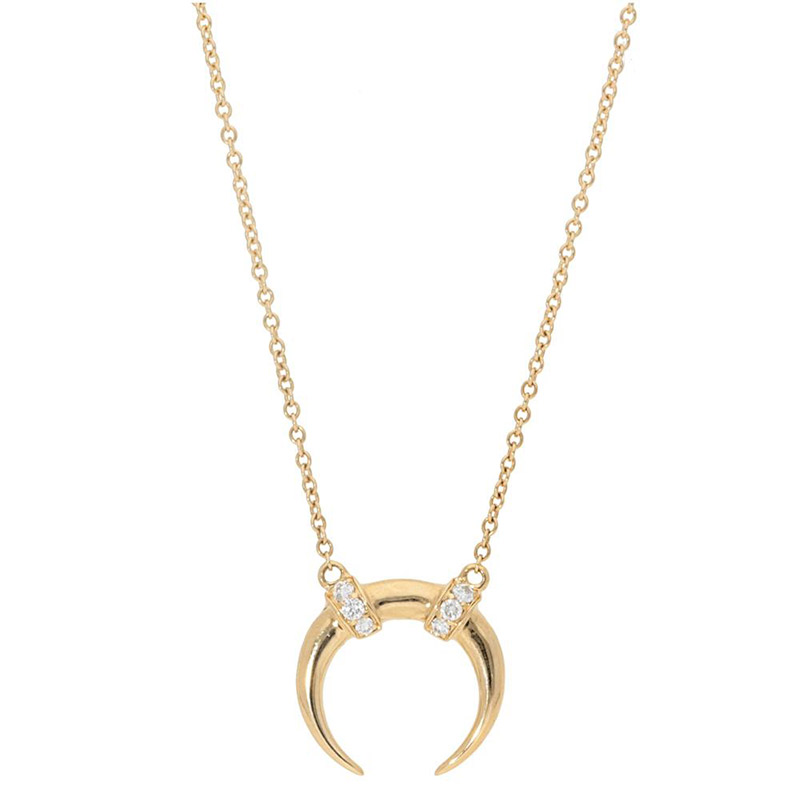 Deutsch Signature Pave Diamond Horn Pendant