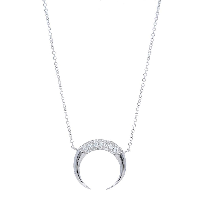 Deutsch Signature Pave Diamond Horn Pendant