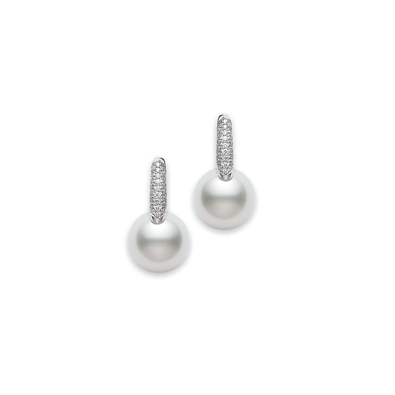 Mikimoto Classic Elegance Diamond And Pearl Earrings