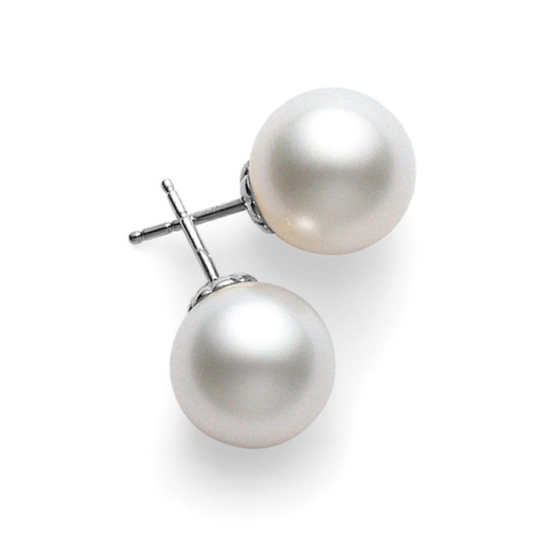 Mikimoto 18K White Gold Rhodium Plated Everyday Essentials Pearl Stud Earrings