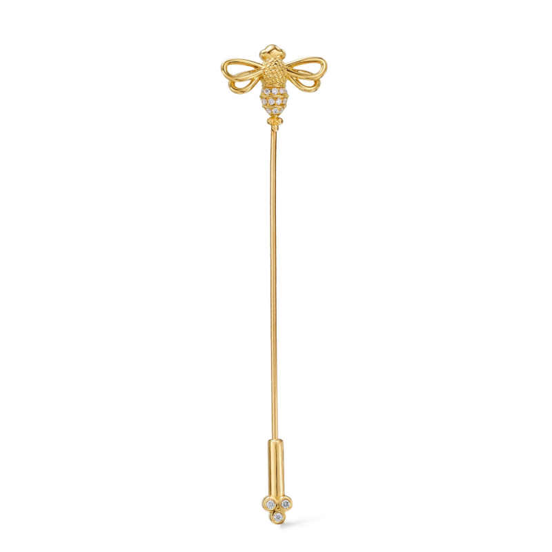 Temple St. Clair 18K Resting Bee Pin