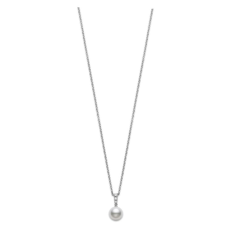 Mikimoto White South Seath Pearl and Diamond Pendant