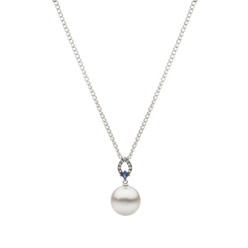 Mikimoto 18K White Gold Rhodium Plated Everyday Essentials Pearl Pendant Necklace
