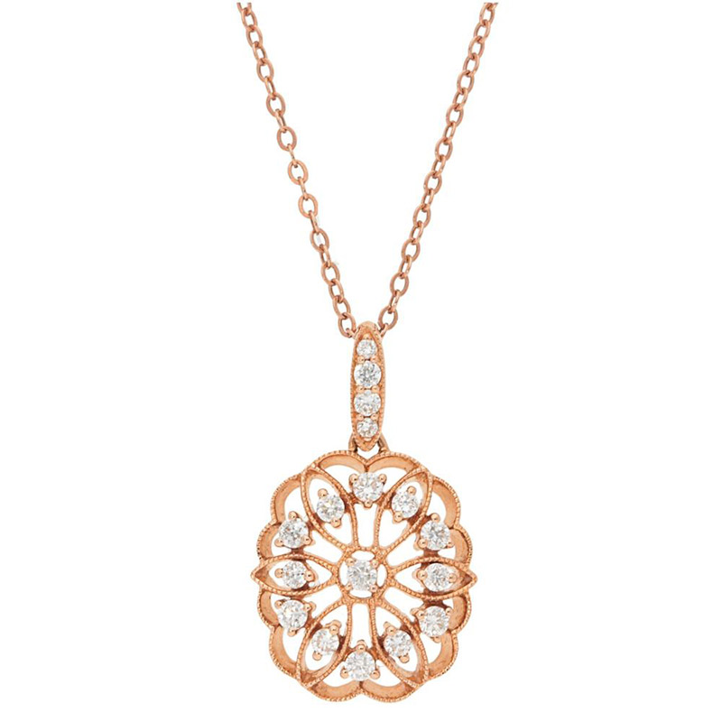 Deutsch Signature Diamond Antique Oval Pendant