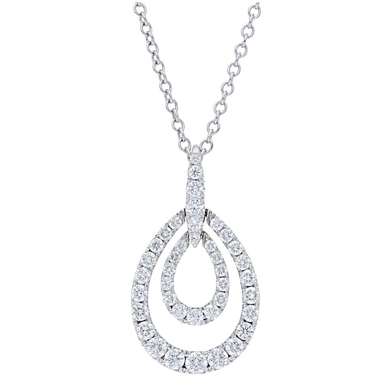 Deutsch Signature Pave Diamond Double Pear Shape  Pendant