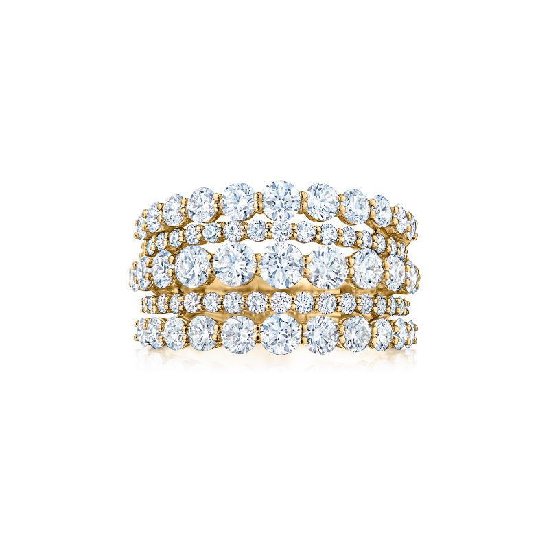 Kwiat Five-Row Ring with Diamonds