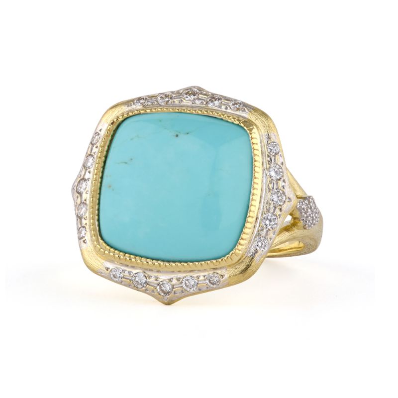 Jude Frances Moroccan Marrakesh Cushion Turquoise Ring