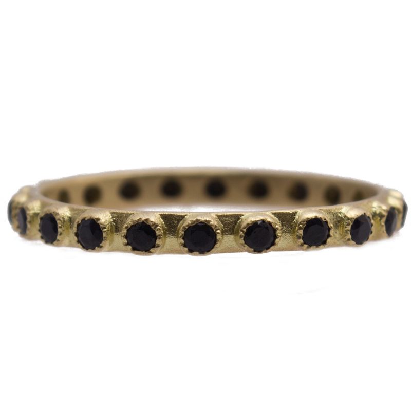 Sueno Stack Band Ring Set With Black Sapphires