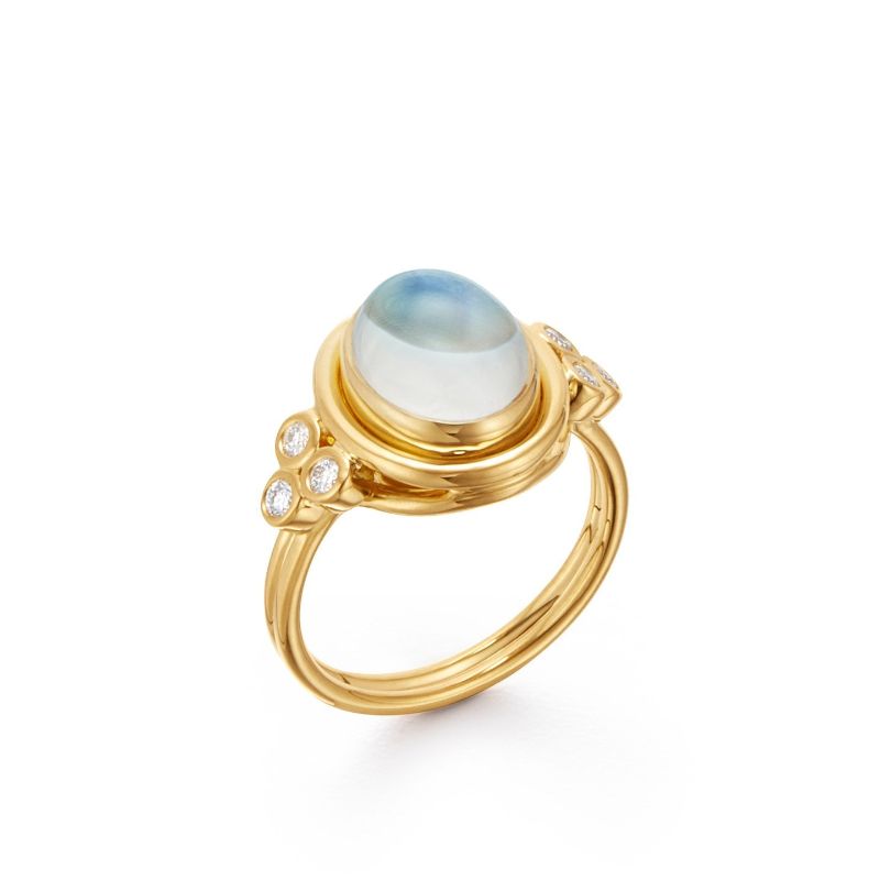 18K Temple St. Clair Blue Moonstone Temple Ring