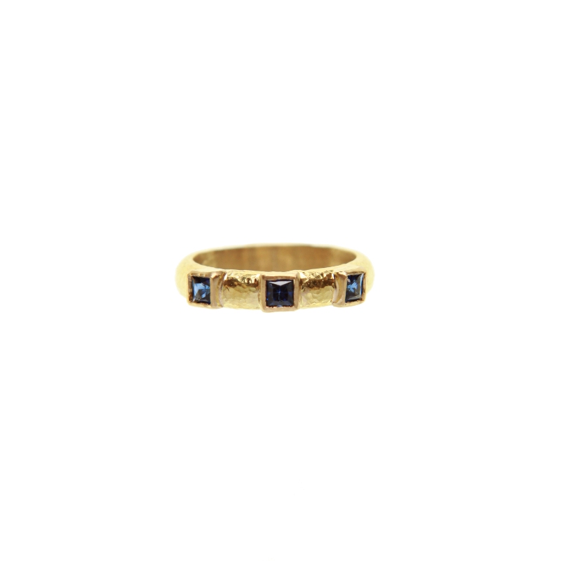 Blue Sapphire Square Stack Ring