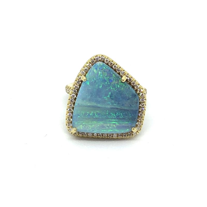 Lauren K Mischa Free Form Boulder Opal Ring
