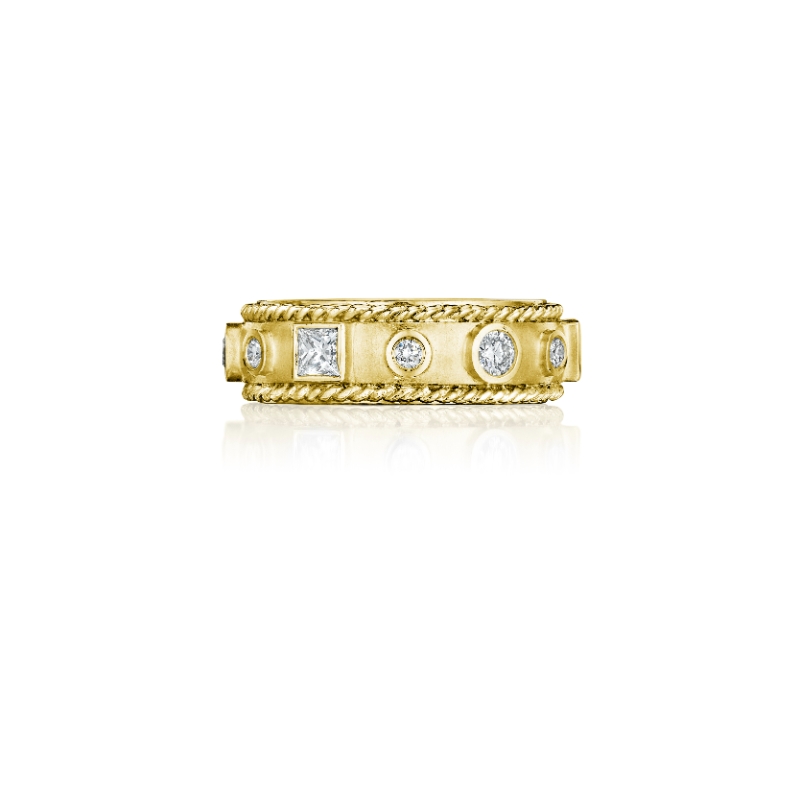 Round & Princess-Cut Diamond Band