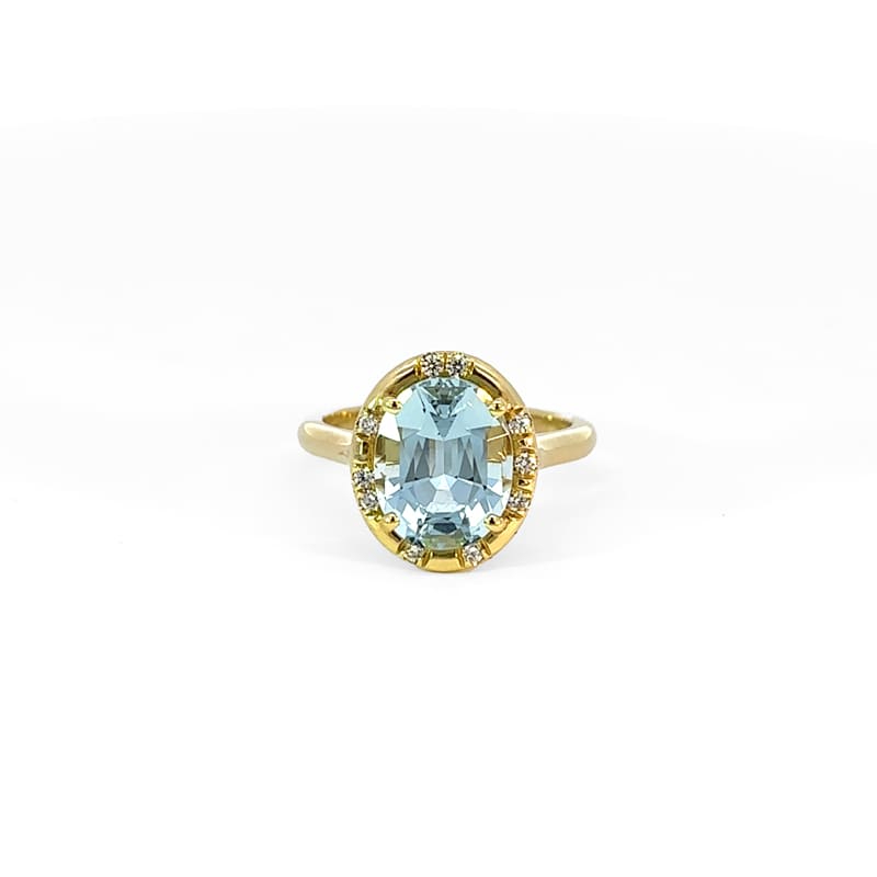 Lauren K Aquamarine And Tsavorite Sprinkle Ring