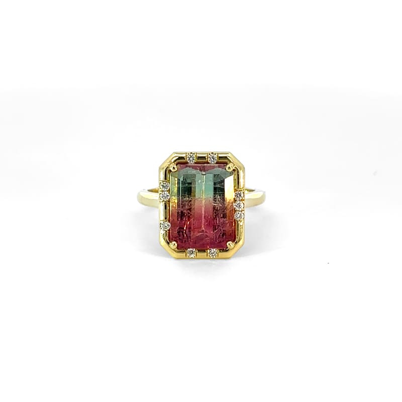 Lauren K Watermelon Tourmaline Sprinkle Ring