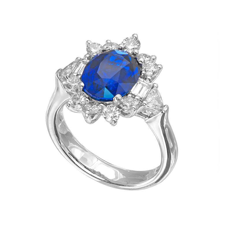 Jye's Sapphire and Diamond Halo Ring