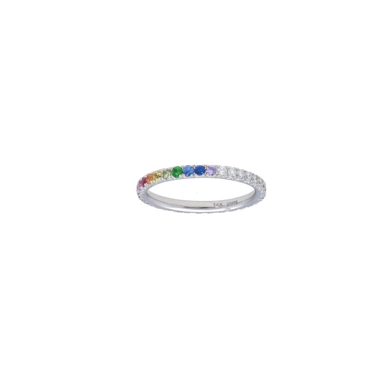 Deutsch Signature Pave Rainbow Eternity Stackable Band