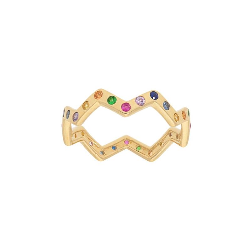 Deutsch Signature Zig Zag Rainbow Sapphire Eternity Band