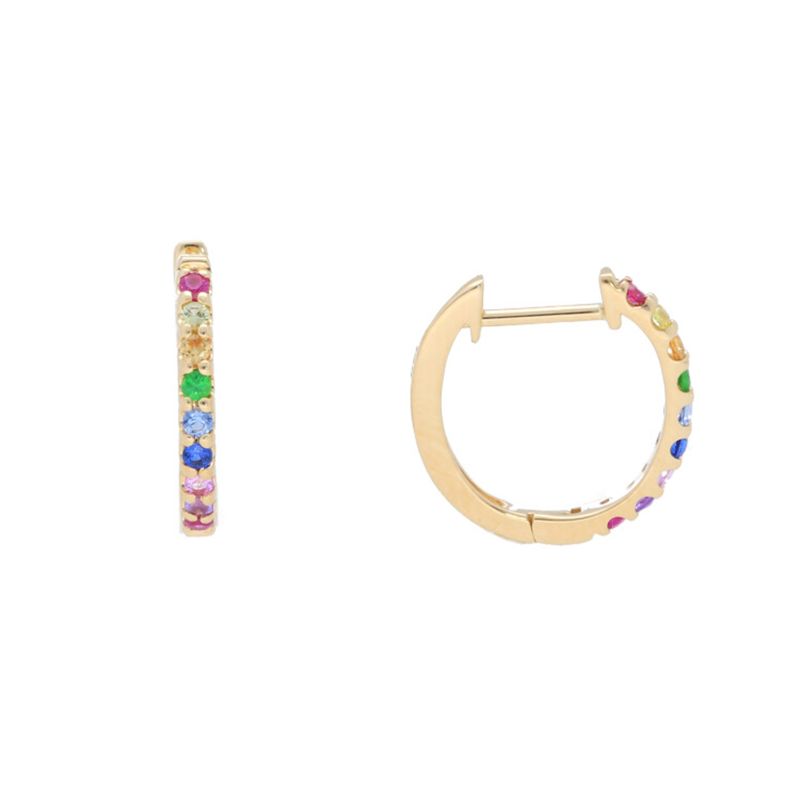 Deutsch Signature Pave Rainbow Huggie Earrings