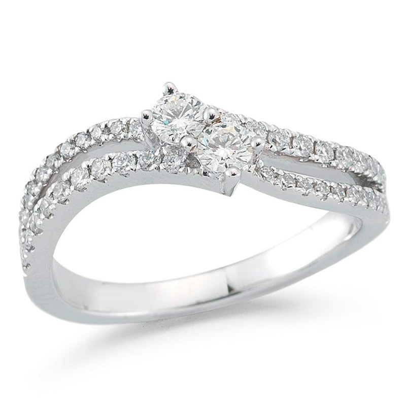 Deutsch Signature Open 2 Row and 2 Stone Diamond Ring