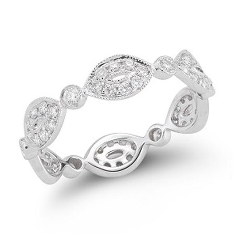 Deutsch Signature Alternating Marquise and Round Shape Diamond Eternity Band