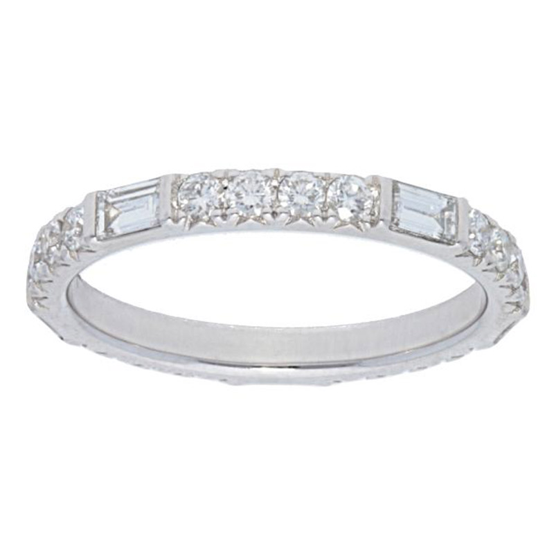 Deutsch Signature Alternating Baguette and 5 Round Diamond Eternity Ring