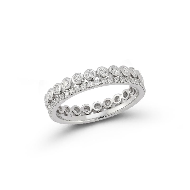 Deutsch Signature Diamond Pave and Diamond Bezel Ring